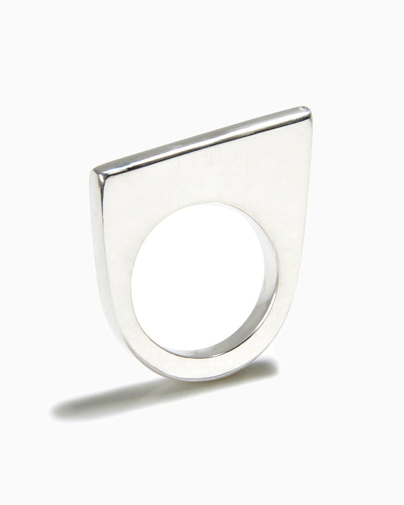 Silver Angled Ring