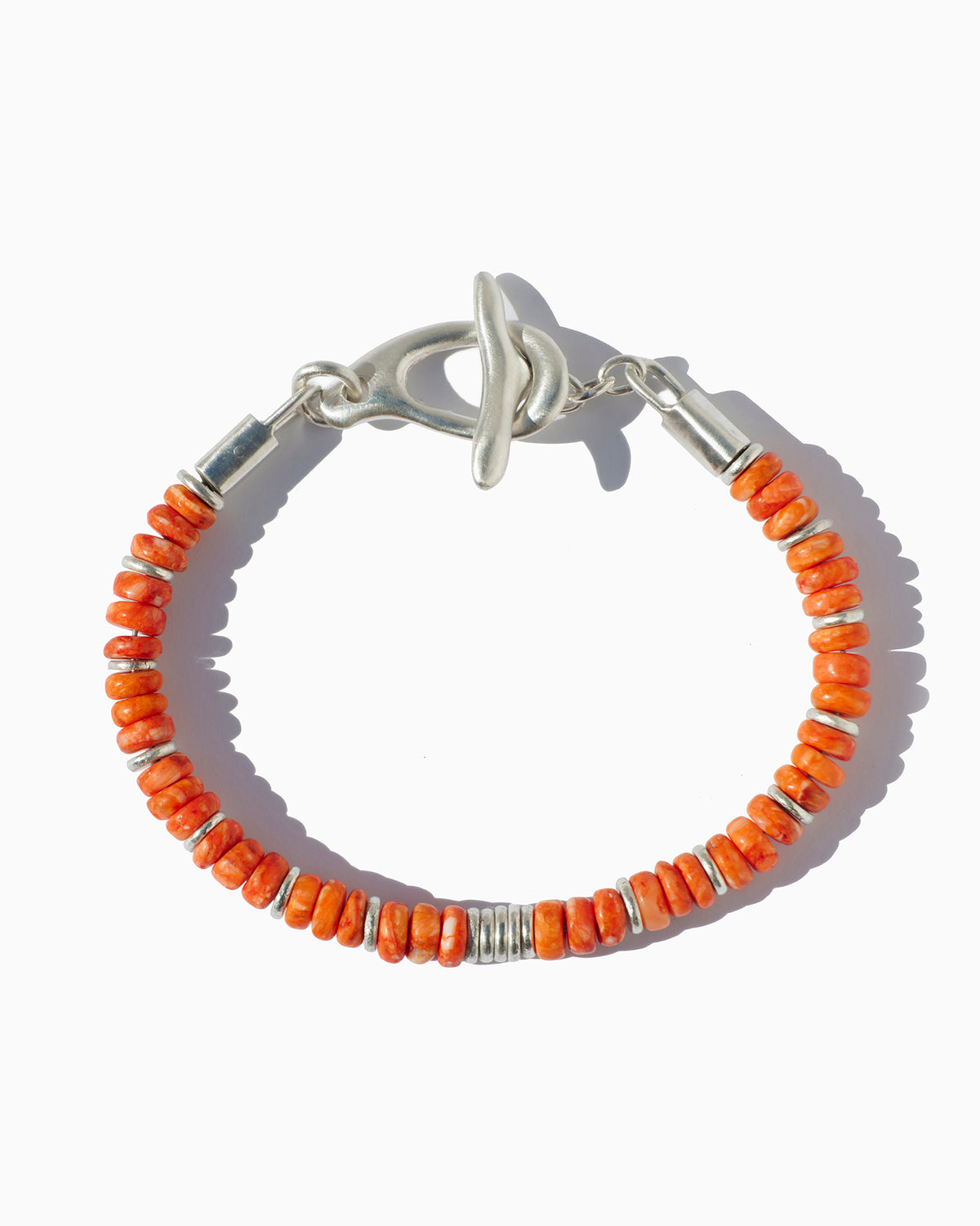 Heishi Bracelet - Spiney Oyster + Silver